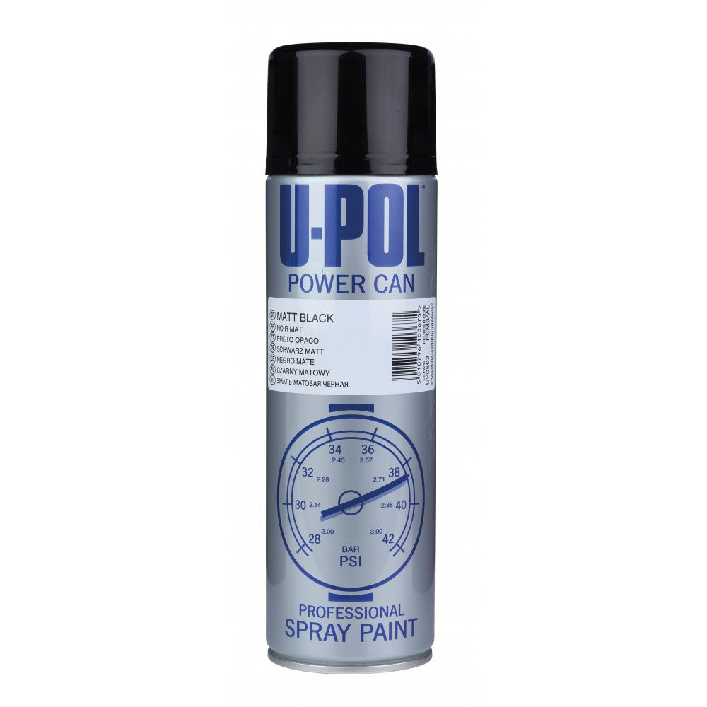 U-Pol Power Can 500ml - Matte Black (PCMB/AL)