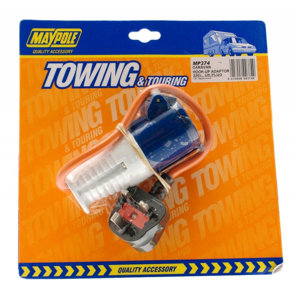 Maypole MP374 230v Hook Up Adaptor with UK Site Plug For Caravans (MP374)