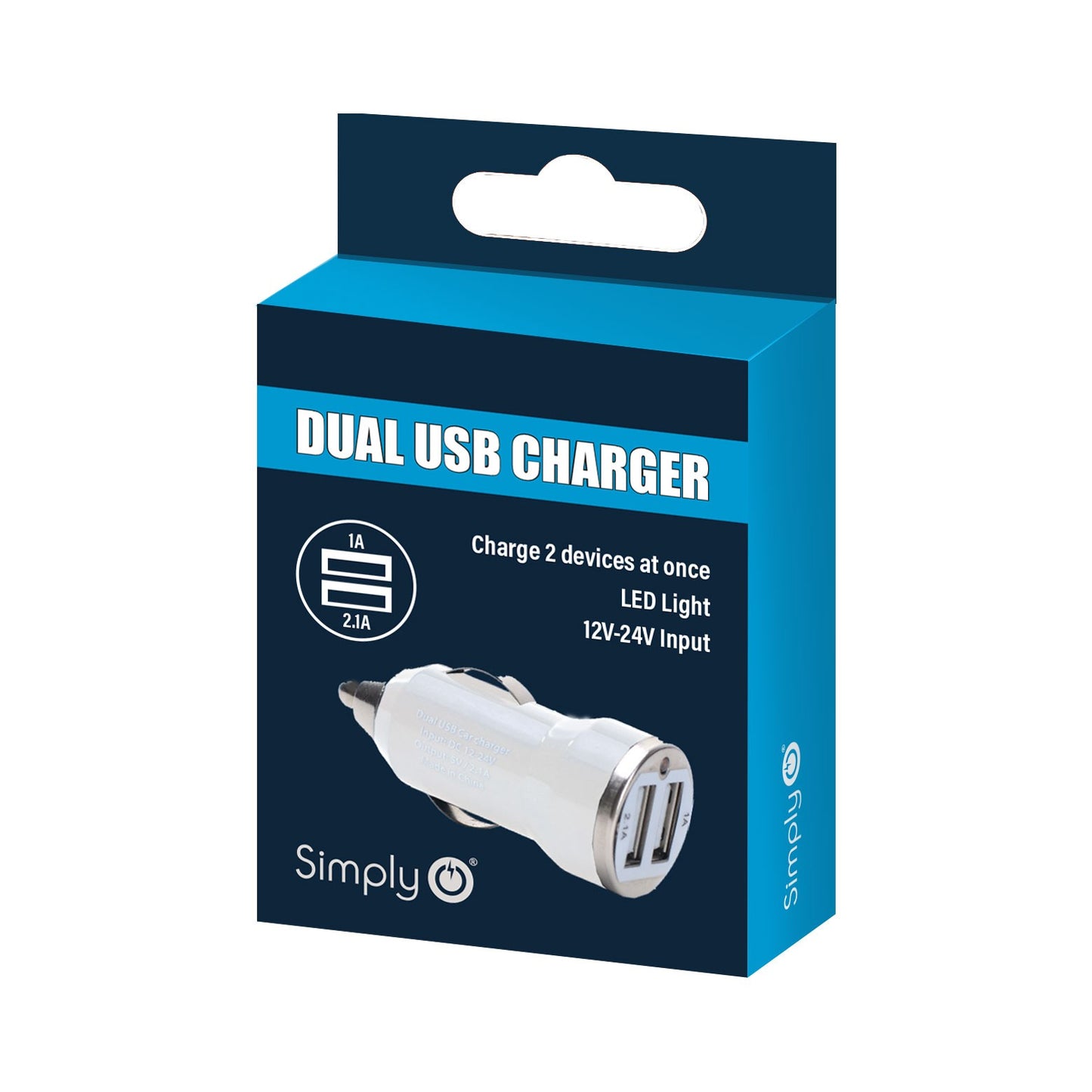 White Dual USB Charger (ICDC02)