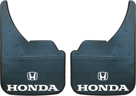 Honda (White Logo & Text) Pair Mudflaps (MF345UB)