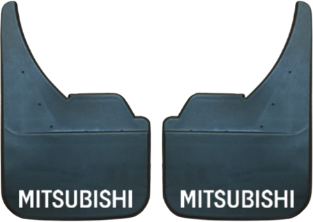 Mitsubishi (White Text) Pair Mudflaps (MF347U)