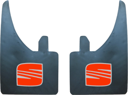 Seat (Red/Silver Logo) Pair Mudflaps (MF352)