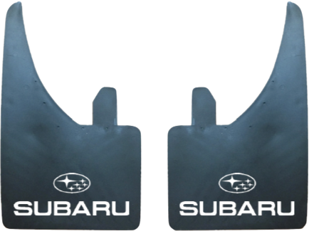 Subaru (White Logo & Text) Pair Mudflaps (MF354A)