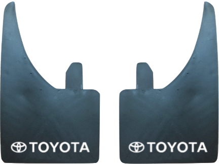 Toyota (White Logo & Text) Pair Mudflaps (MF361W)