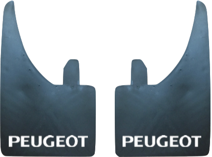 Peugeot (White Text) Pair Mudflaps (MF376)