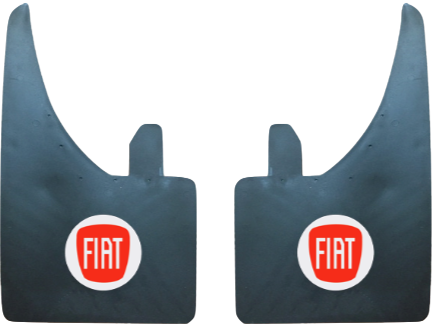 Fiat (Red/Silver Logo) Pair Mudflaps (MF385A)