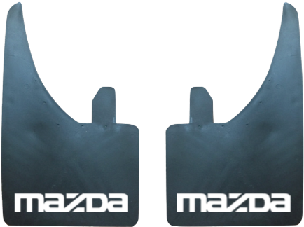 Mazda (White Text) Pair Mudflaps (MF390)