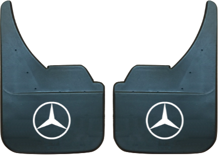 Mercedes (White Logo) Pair Mudflaps (MF404U)