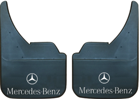 Mercedes (White Text & Logo) Pair Mudflaps (MF404UA)