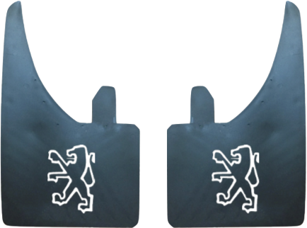Peugeot (White Logo) Pair Mudflaps (MF405)