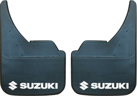 Suzuki (White Text & Logo) Pair Mudflaps (MF412UA)