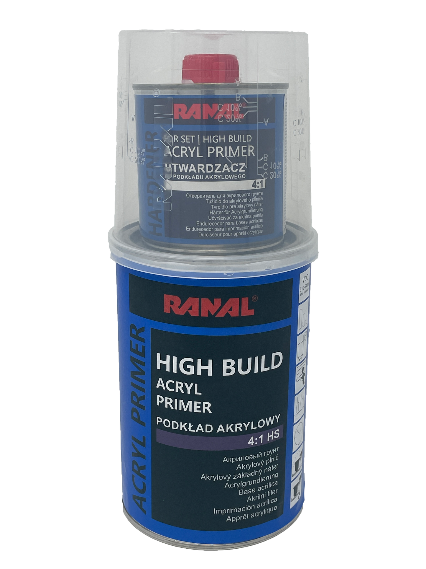 0.8L+0.2L hard. Grey High Build Acryllic Filler Primer (RAN-10503-0)
