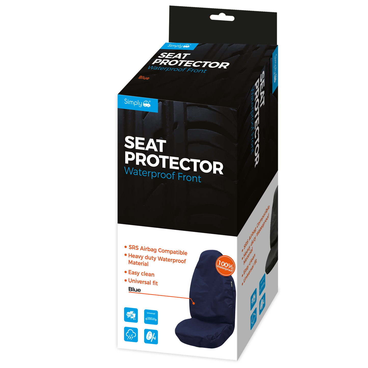 Blue Airbag Compatible Front Seat Protector (ABSBP02)