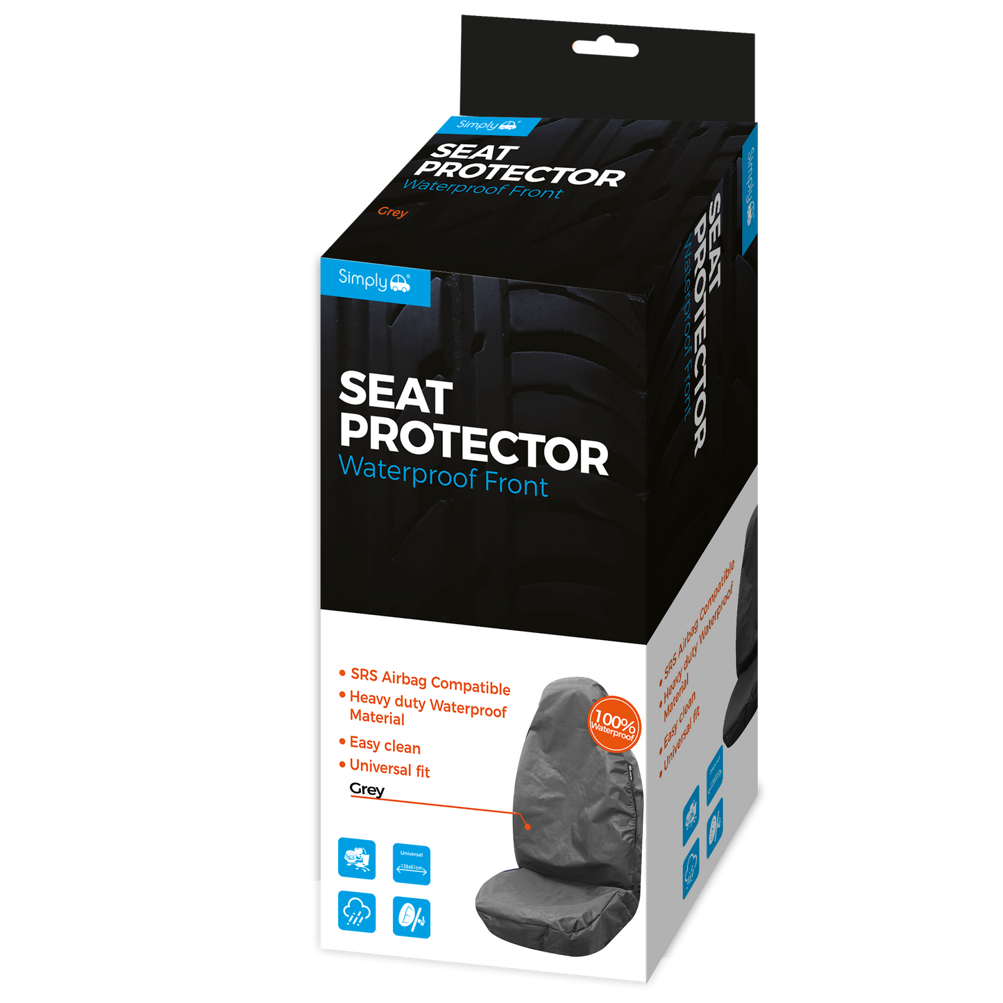Grey Airbag Compatible Front Seat Protector (ABSBP03)