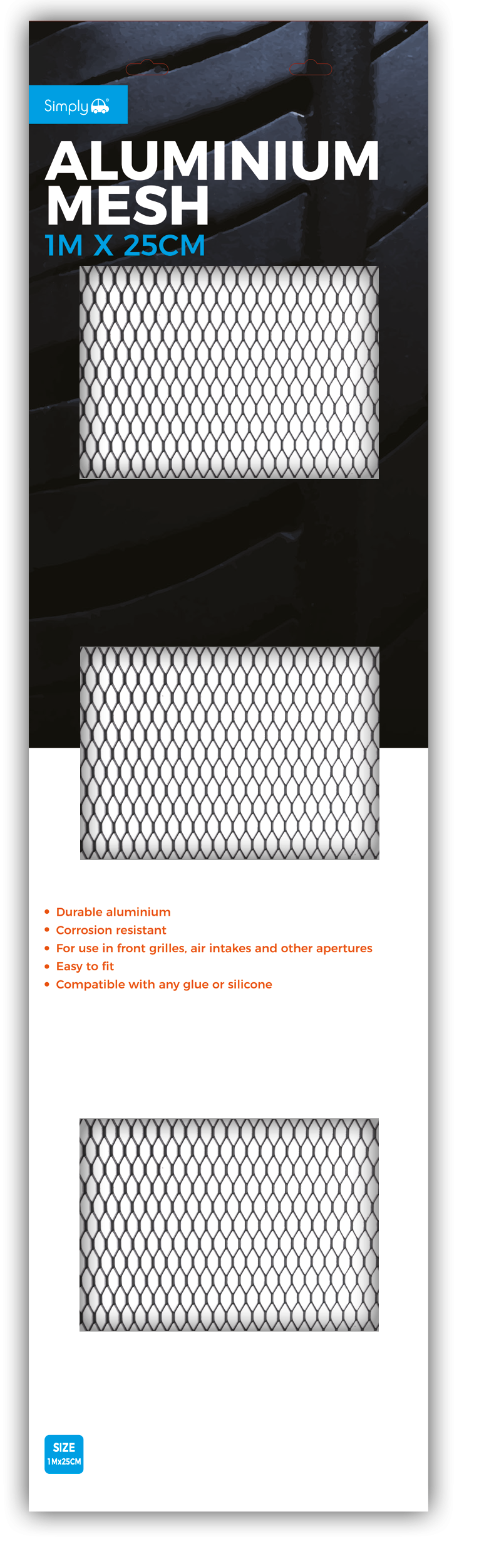 Black Aluminium Mesh 1M x 25cm (ALM01)