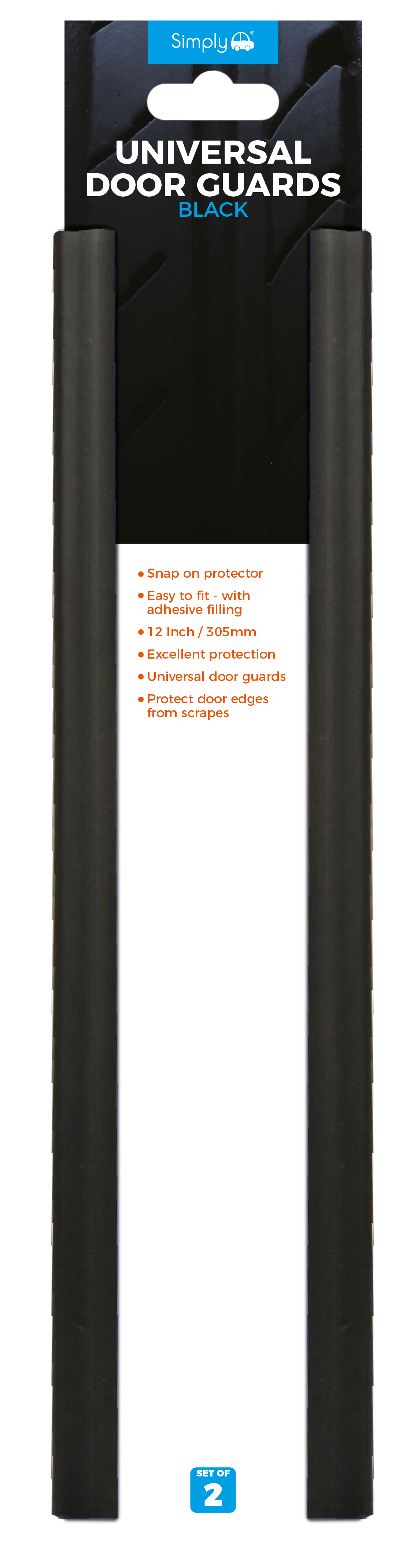 UNIVERSAL DOOR GUARDS - BLACK - Pair of 12" (DG10)