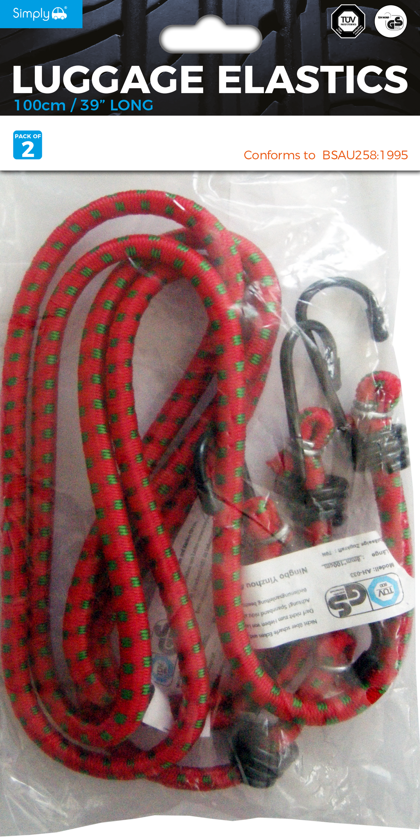 Luggage Elastic 100cm/39in 2 Pack (LE004)