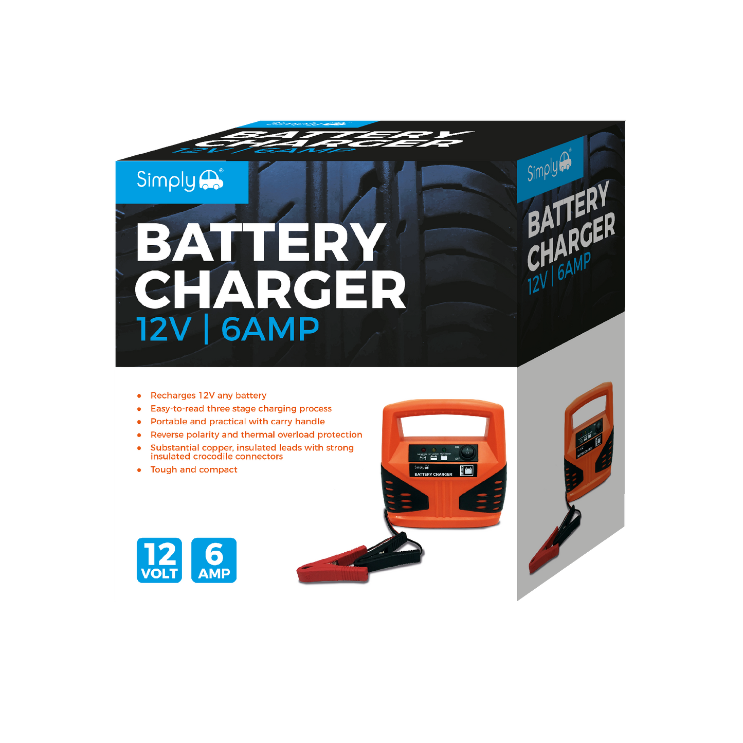 BATTERY CHARGER - 12V/6AMP (SBC6)