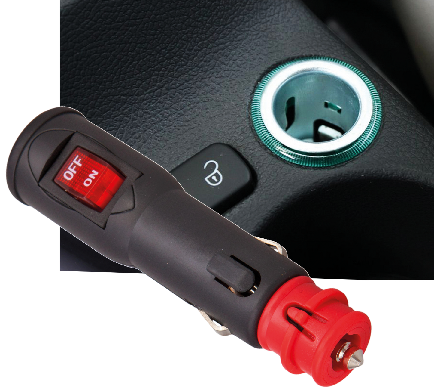 UNIVERSAL LIGHTER PLUG - 12V on/off with fuse (SCL05)