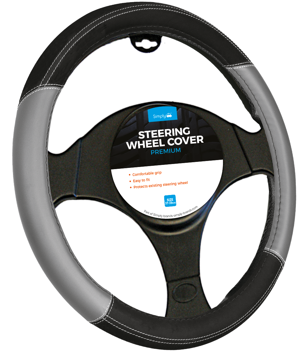GREY STEERING WHEEL COVER (SWC137)