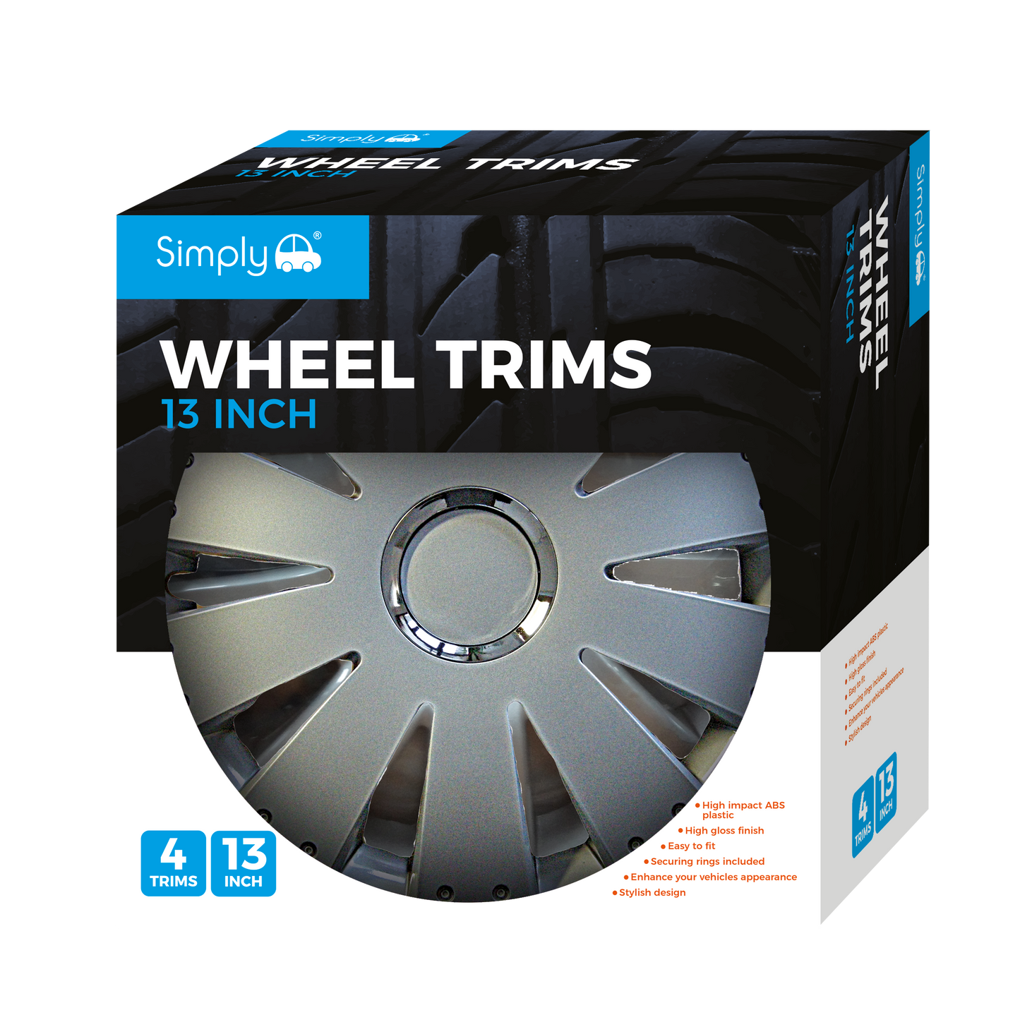 13" VORTEX Wheel Cover Box of 4 Trims (SWT113)