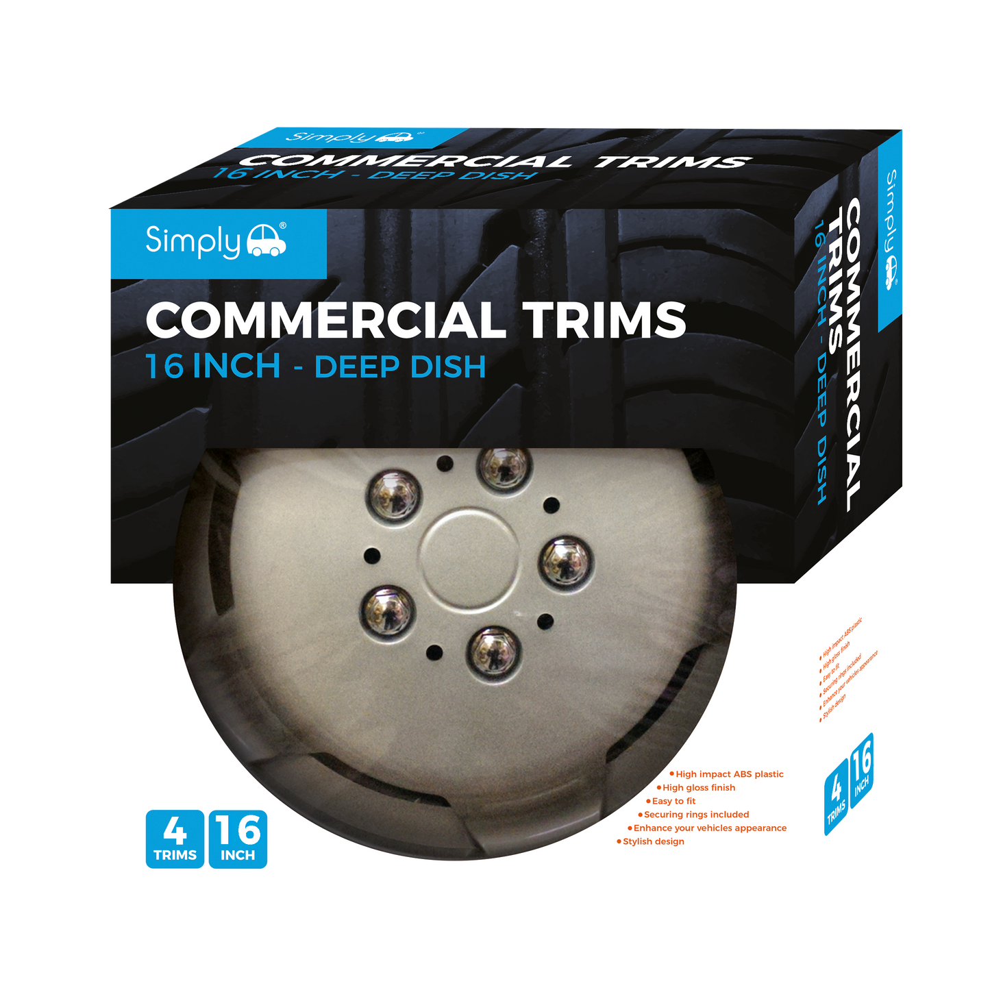 16" PERCEPTOR Wheel Cover Box of 4 Trims (SWT118)