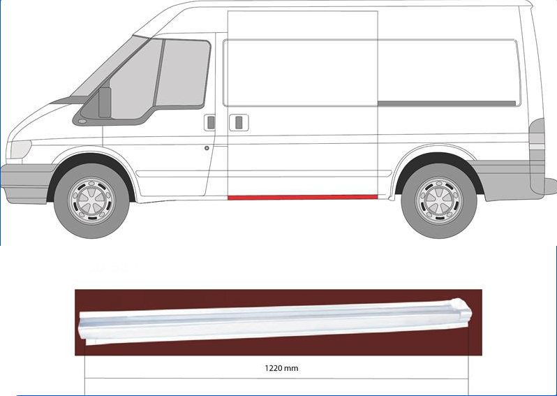 Transit 00- Sill Under Sliding Door LH Short Wheel Base (30-53-003)