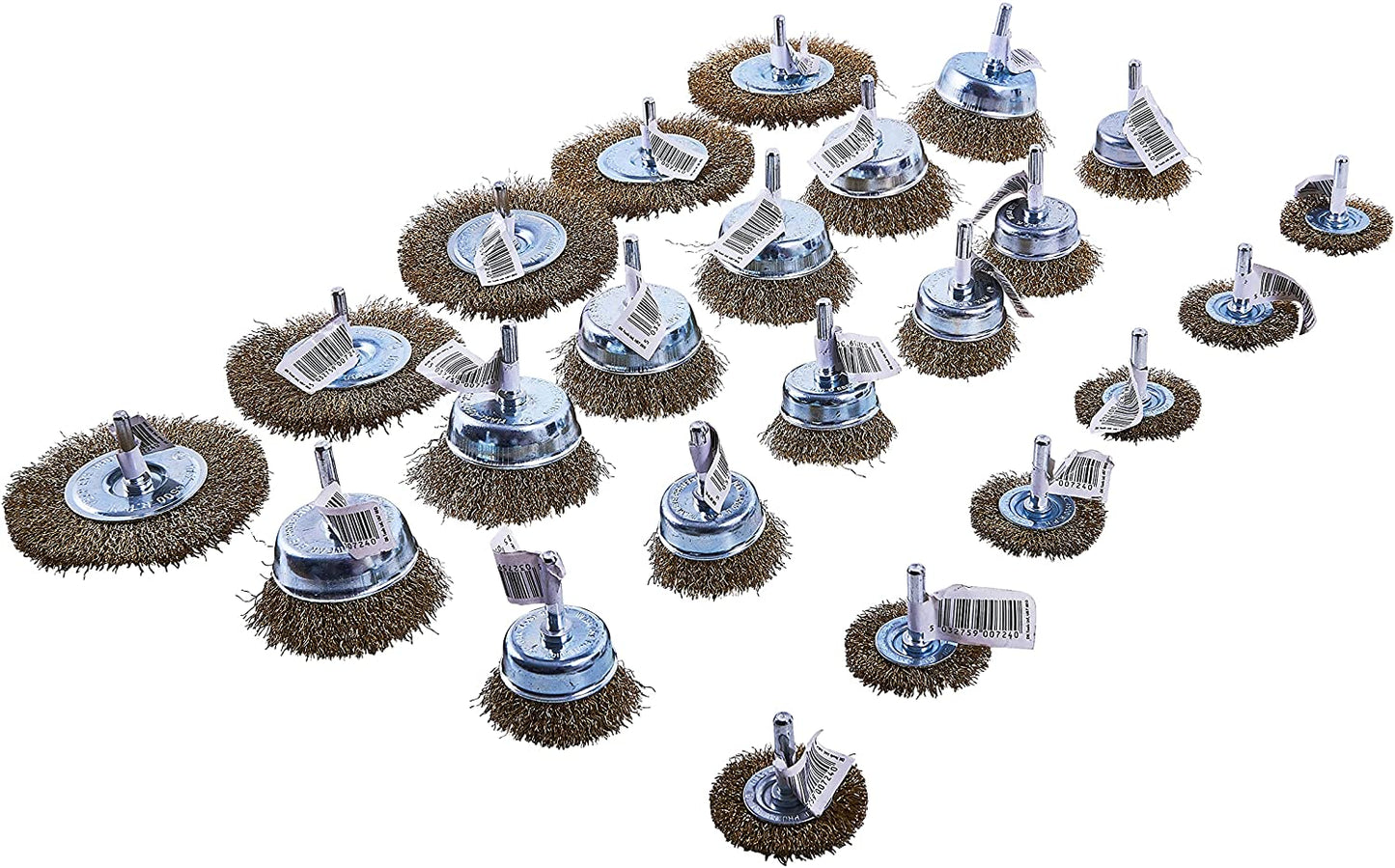 (F3600) 24Pc Wire Wheel Brush Set Disp