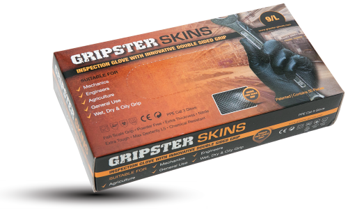 Grippaz Skins Orange DOUBLE Extra Large XXL Nitrile Glove Box of 50