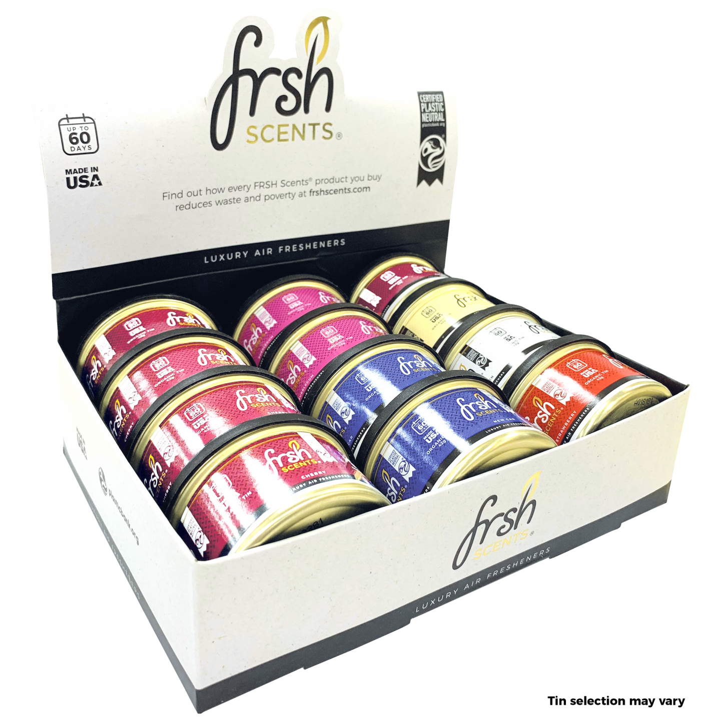 Organic FRSH Scent Can Tray of 12 Assorted