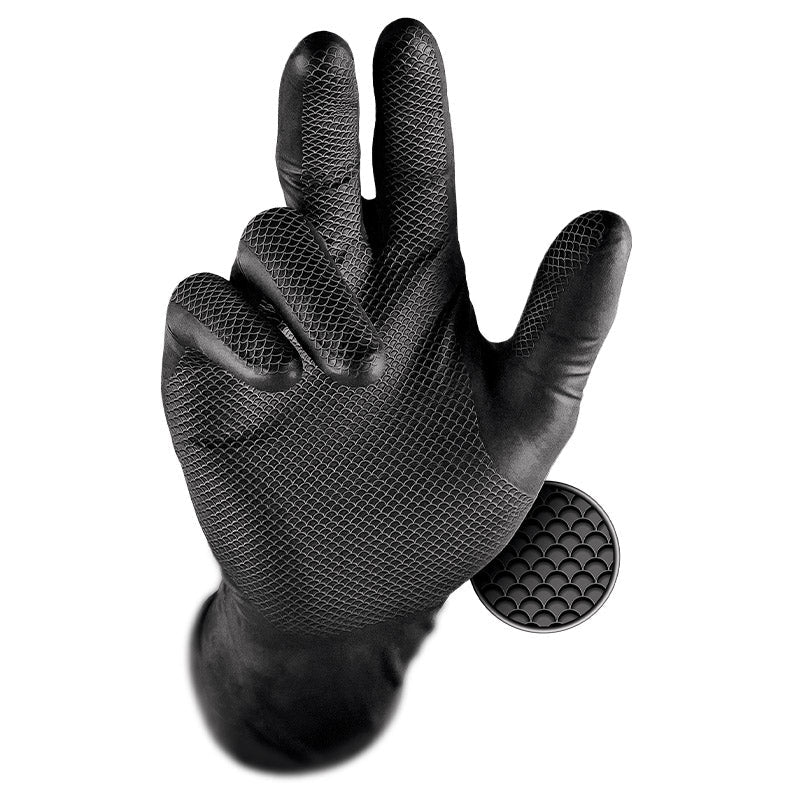 Grippaz Skins Black Extra Large XL Nitrile Glove Box of 50