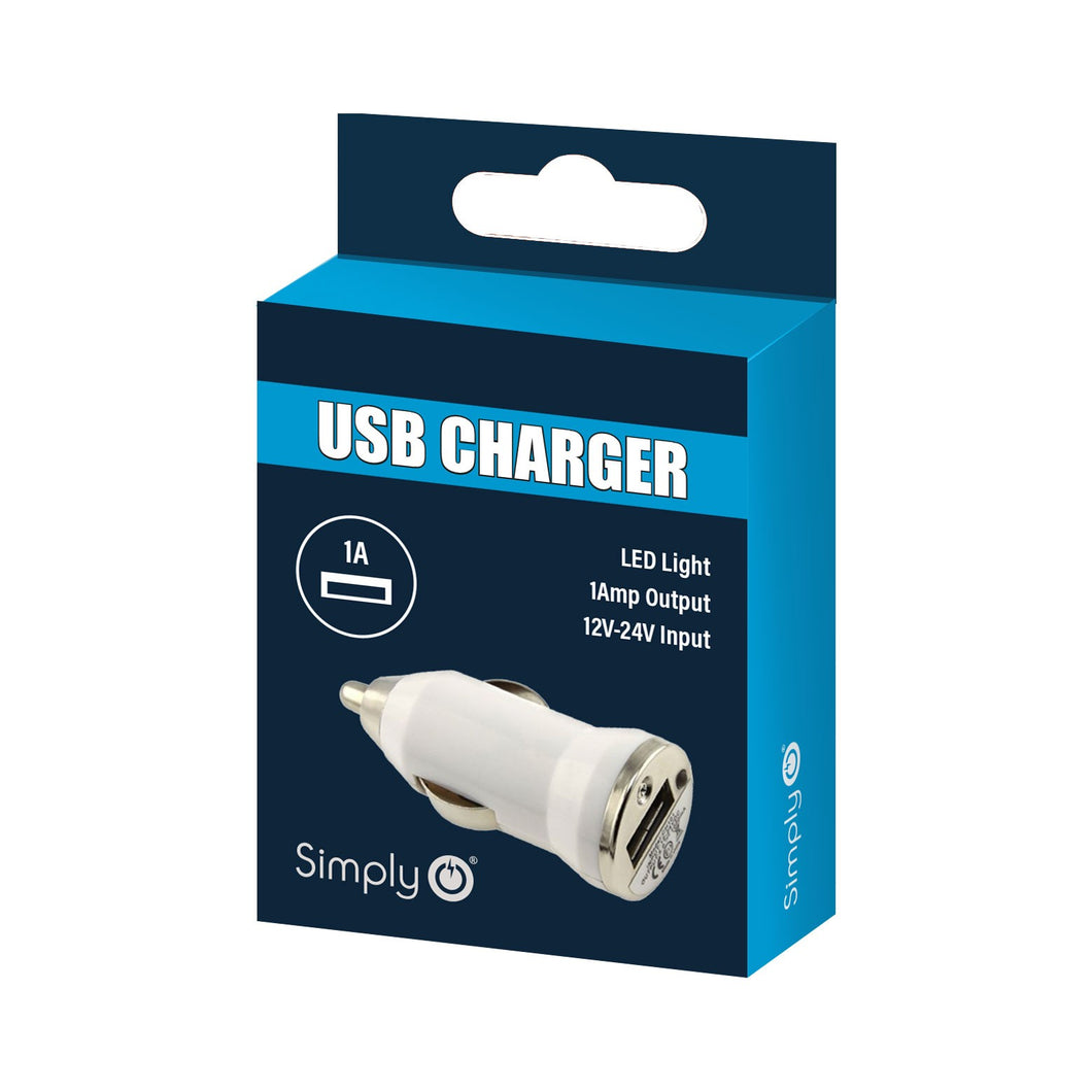 White Single USB Charger (ICSC02)