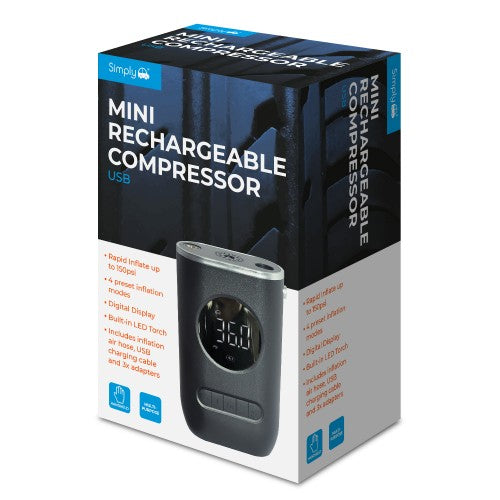 SIMPLY AUTO MINI RECHARGEABLE COMPRESSOR (MAC01)