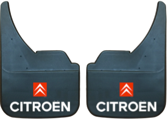Citroen Classic (Red/White Log Pair Mudflaps (MF336U)