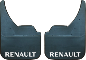 Renault (White Text) Pair Mudflaps (MF337U)