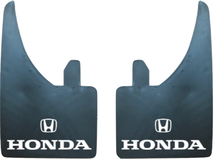 Honda (White Logo & Text) Pair Mudflaps (MF345B)