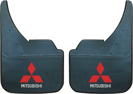 Mitsubishi (Red/White Text & L Pair Mudflaps (MF347UA)
