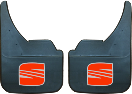 Seat (Red/Silver Logo) Pair Mudflaps (MF352U)