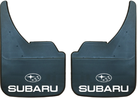 Subaru (White Logo & Text) Pair Mudflaps (MF354UA)