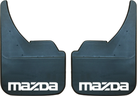Mazda (White Text) Pair Mudflaps (MF390U)