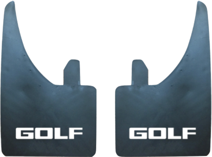 Vw Golf (White Text) Pair Mudflaps (MF407)