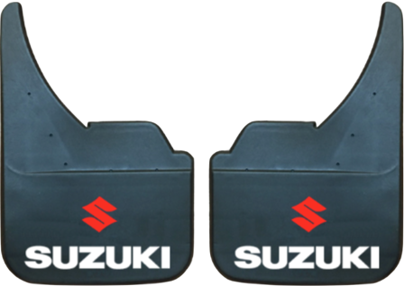 Suzuki (Red/White Text & Logo) Pair Mudflaps (MF412U)