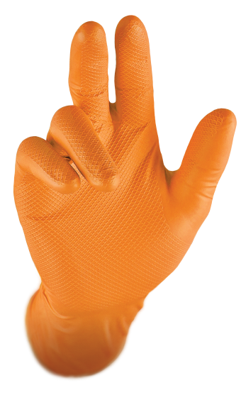 Grippaz Skins Orange Medium Nitrile Glove Box of 50