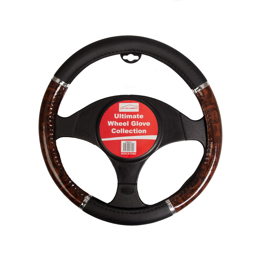 Auto Choice Wood Effect Steering Wheel Cover  PMWG1 (PMWG1)