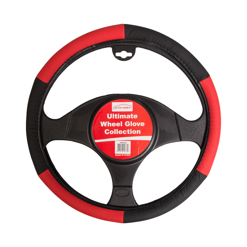 Auto Choice Black / Red Steering Wheel Cover  PMWG6R (PMWG6R)