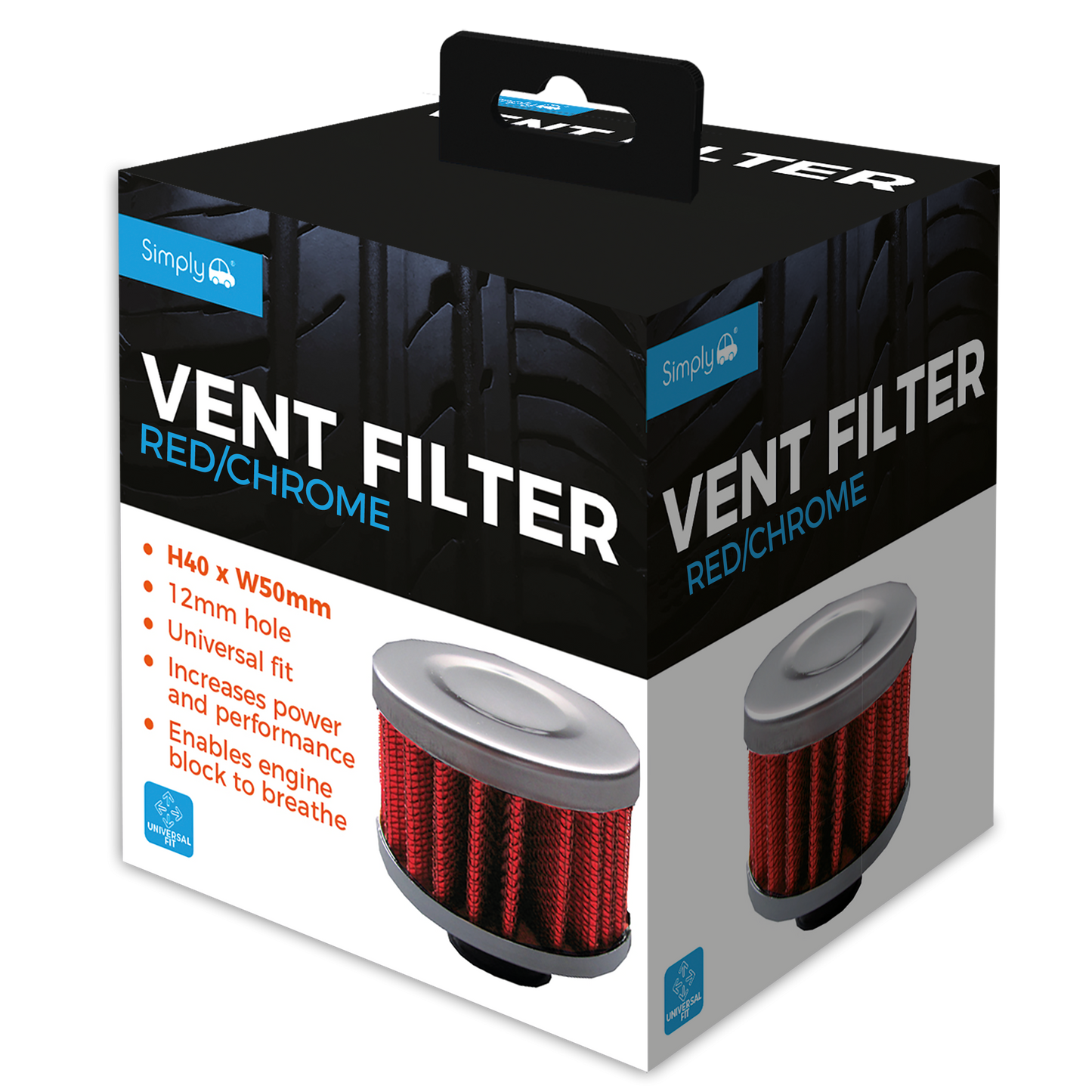 Red Mesh w/Chrome Air Vent Filter (AFV01)