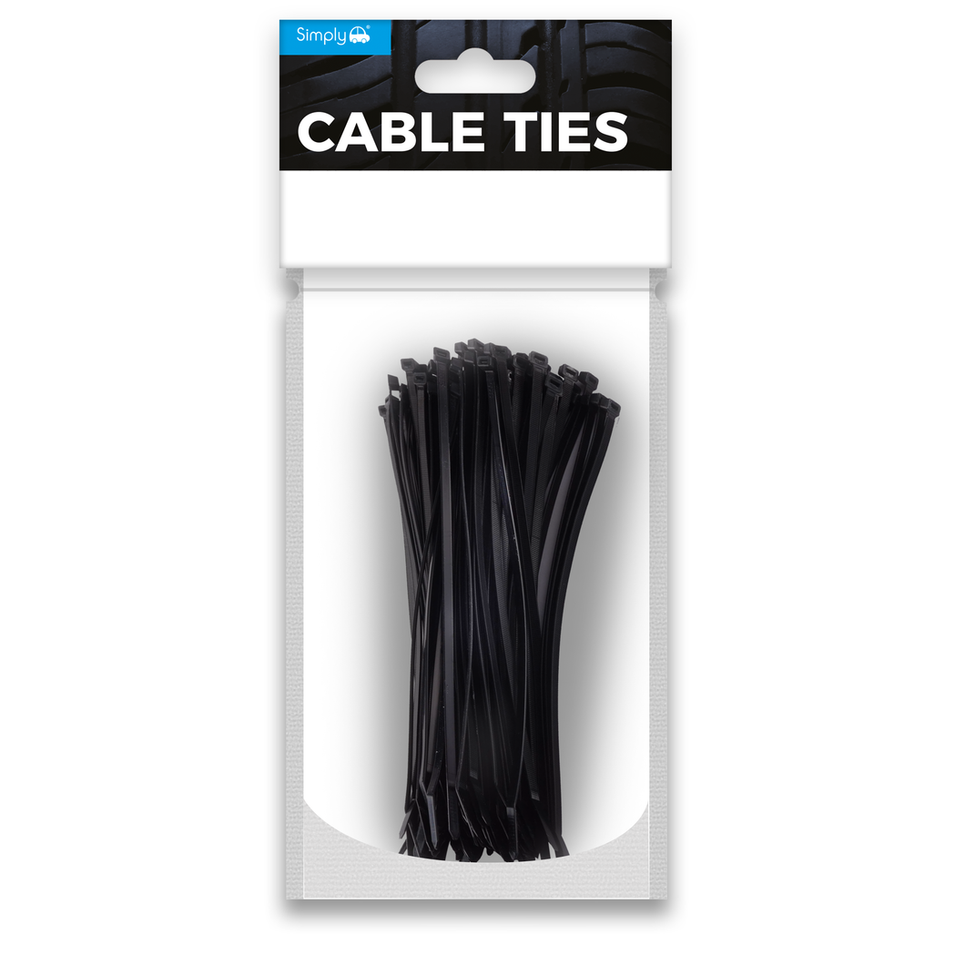 Cable Ties 200mmx4.8mm Black Pack of 25 (SCT03)