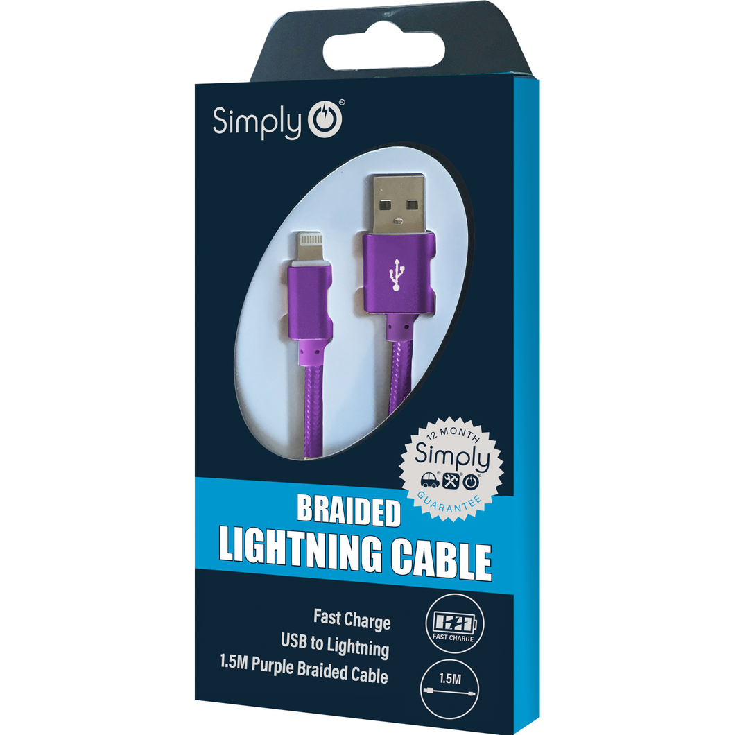 Braided Purple Lightning Cable (ICIP08)