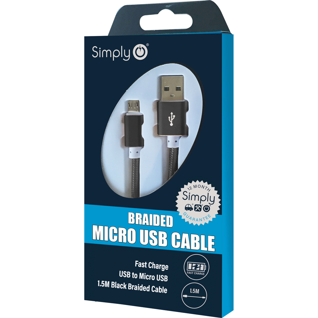 Braided Black Micro USB Cable (ICMC03)