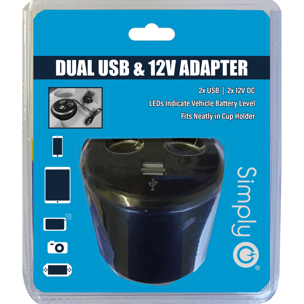 Dual USB & 12V Adapter (POW04)